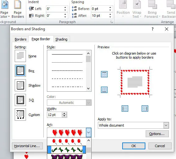 تنظیمات حاشیه در ورد