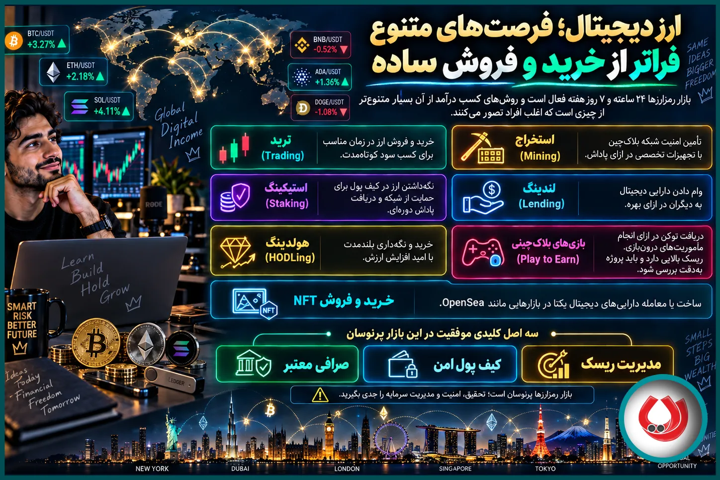 ارز دیجیتال؛ فرصت&zwnj;های متنوع فراتر از خرید و فروش ساده