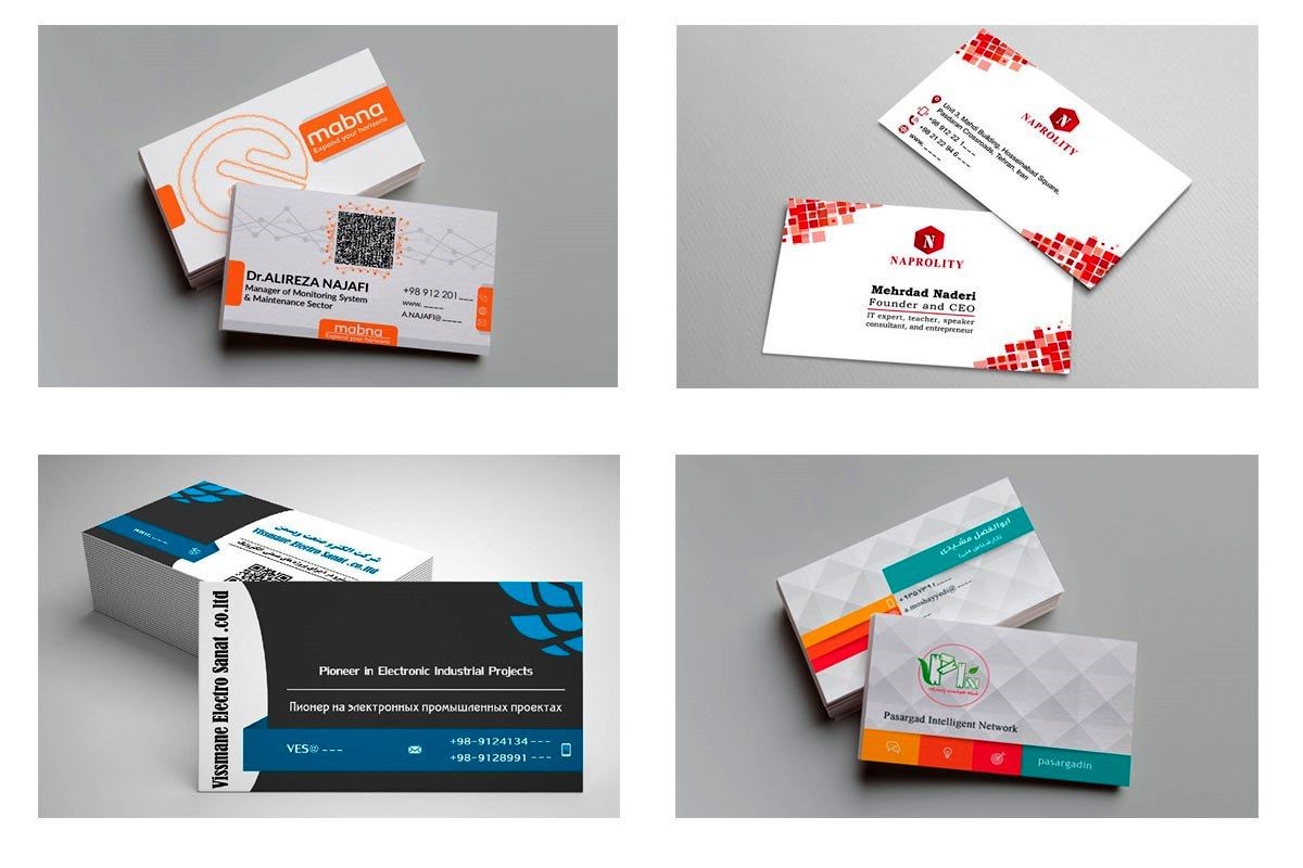 نمونه طراحی کارت ویزیت